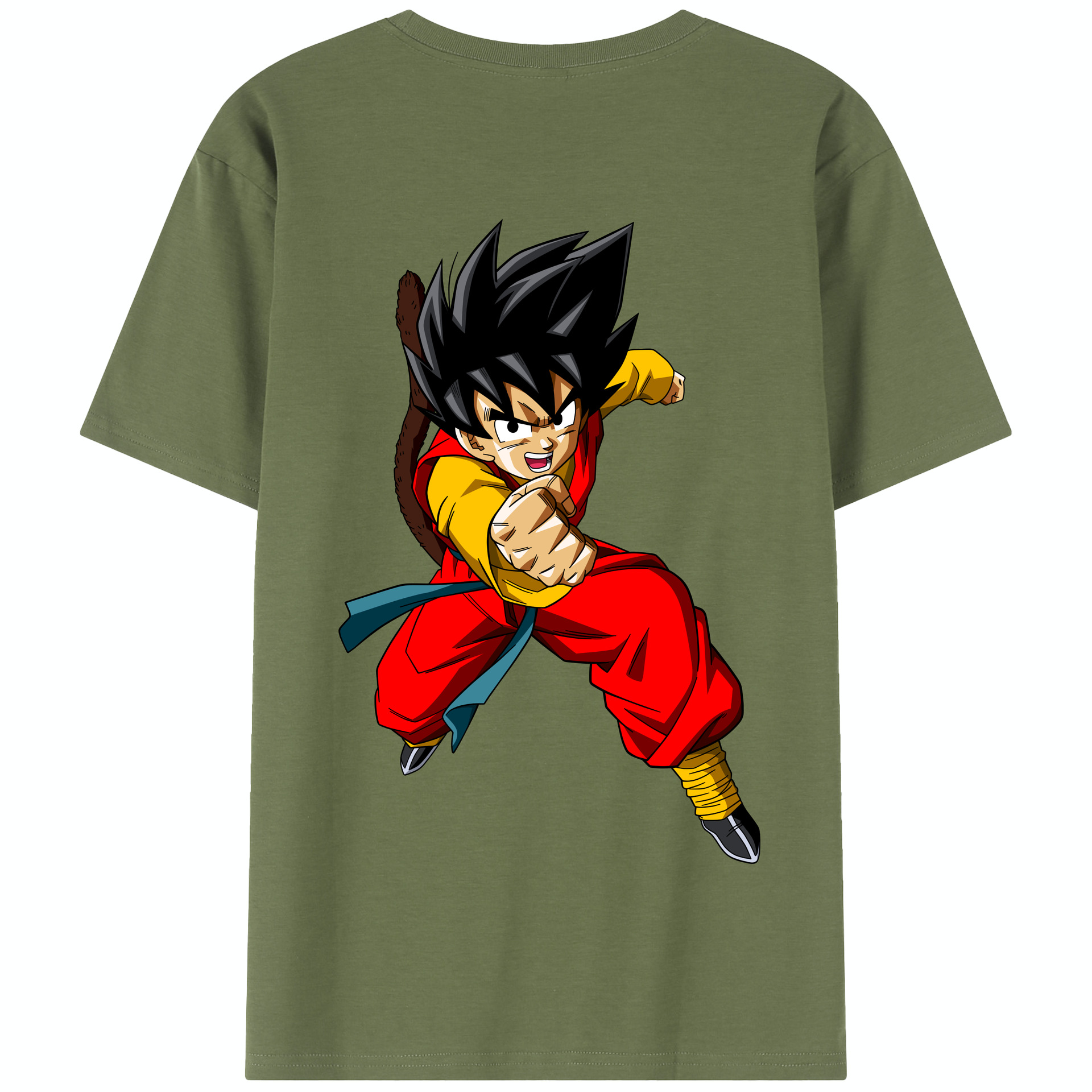 （画像用） ドラゴンボール 孫悟空（そん ごくう）Son Goku カカロット DRAGON BALL Kakarotto 綿100％半袖Tシャツ（背面プリント）